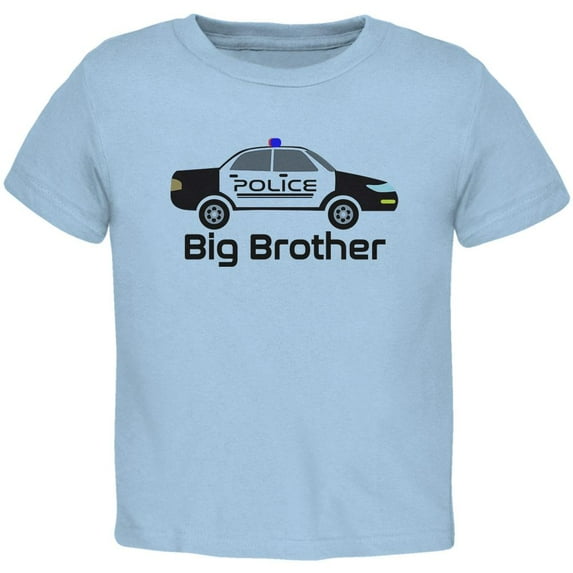 Big Brother Police Car Toddler T Shirt Light Blue 4T