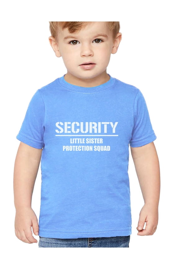 Big Brother Security for Little Sister - Tstars Kids T-Shirt - Best Gift for Big Brother - Perfect for Pregnancy Announcement and Baby Shower - Graphic Tee Showcasing Sibling Love -5/6 California Blue