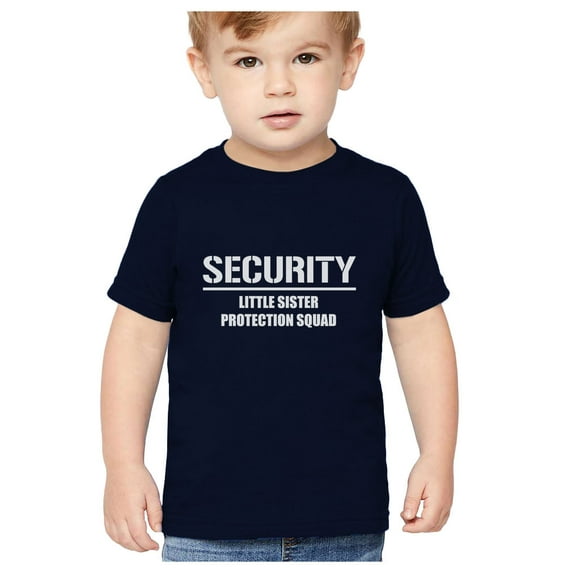 Big Brother Security for Little Sister - Tstars Kids T-Shirt - Best Gift for Big Brother - Perfect for Pregnancy Announcement and Baby Shower - Graphic Tee Showcasing Sibling Love - Large Navy