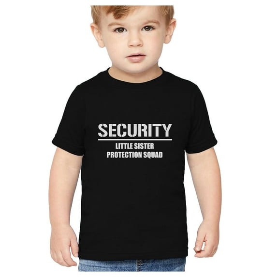 Big Brother Security for Little Sister - Tstars Kids T-Shirt - Best Gift for Big Brother - Perfect for Pregnancy Announcement and Baby Shower - Graphic Tee Showcasing Sibling Love - X-Large Black