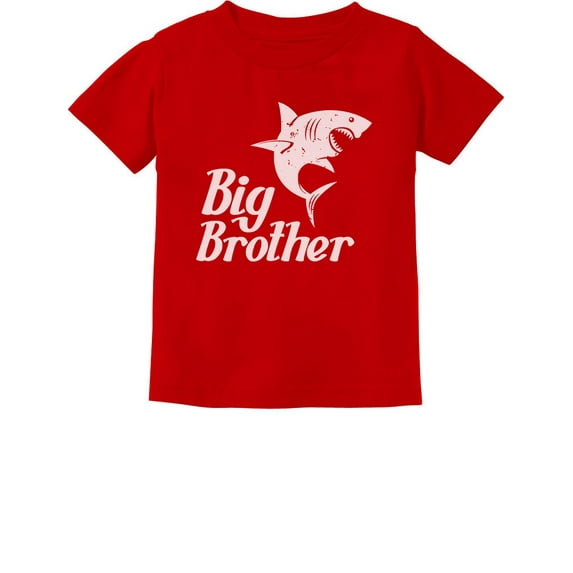 Big Brother Shark Shirt Gift for Shark Loving Toddler Boys Infant Kids TShirt 5T Red