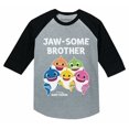 thumbnail image 1 of Big Brother Shirt Baby Shark Birthday Jawsome Brother shirt Raglan Dark Gray 5T, 1 of 4