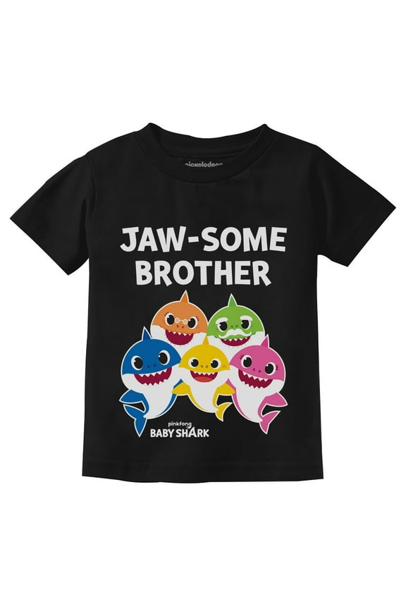 Big Brother Shirt Baby Shark Birthday Jawsome Brother shirt T-Shirt Black 4T