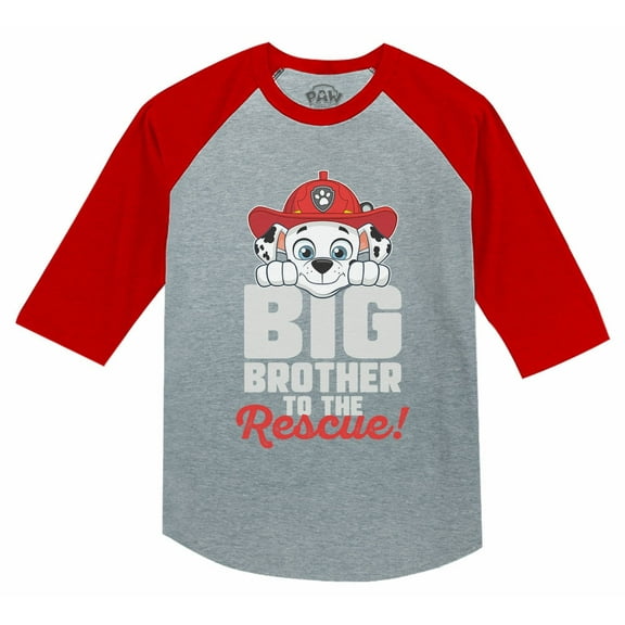 Big Brother Sister Shirt for Toddler Marshall Paw Patrol 3/4 Sleeve Baseball Jersey Toddler Shirt Red 2T