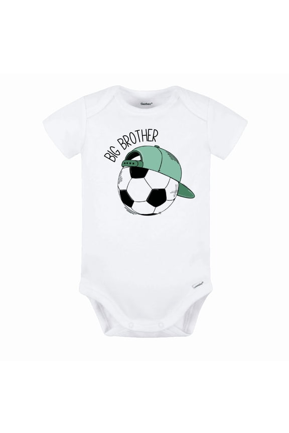 Big Brother Soccer Baby Bodysuit, Newborn Outfit, Baby Clothes, Gift for Children 0-3m White