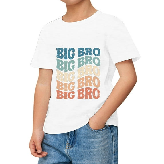 Big Brother T Shirt Casual Wordart Printed Short Sleeve Stylish Casual Outwear T Shirt Top Size 10 Y-11 Y