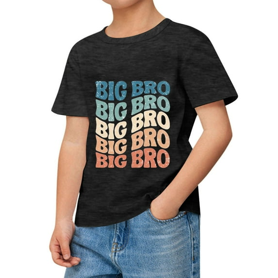 Big Brother T Shirt Casual Wordart Printed Short Sleeve Stylish Casual Outwear T Shirt Top Size 3 Y-4 Y