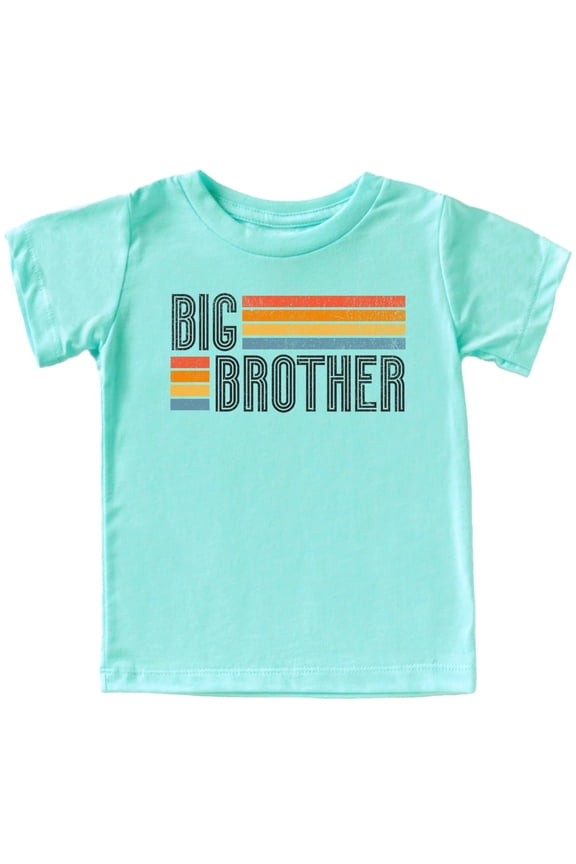 Big Brother T-Shirt for Boys Retro Stripes Tee for Big Bro Chill Shirt 2T