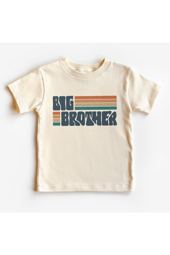 Big Brother Toddler Shirt - Retro Big Bro Stripes Kid'S Clothing - Boho Toddler & Youth Tee TODDLER SHORT SLEEVE TEE BELLA CANVAS 3001T