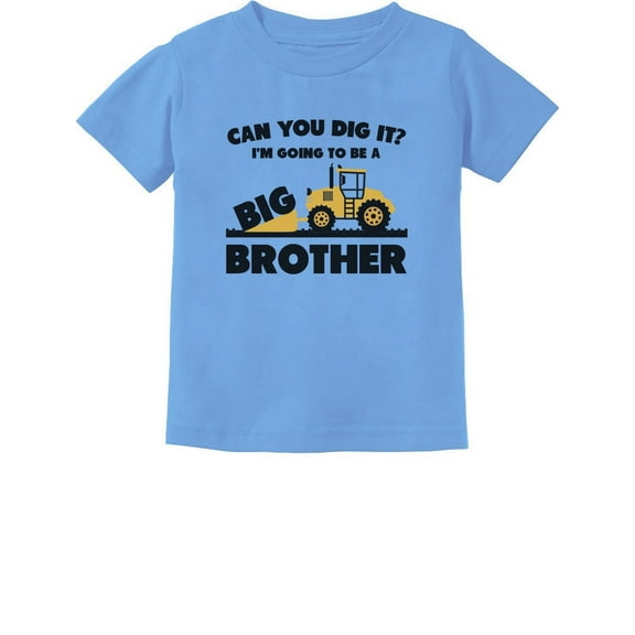 Big Brother Tractor Tstars Toddler's Shirt - Perfect for Pregnancy Announcements - Exciting Sibling Reveal - Boys Themed Tee - Fun Gift for New Big Brother - 18M California Blue