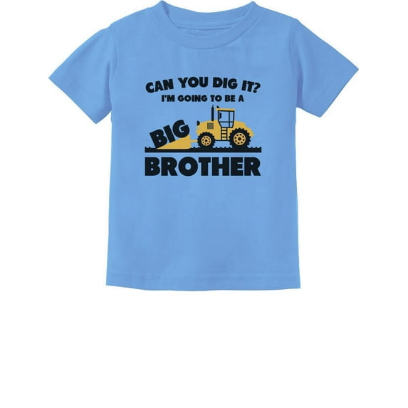 Big Brother Tractor Tstars Toddler's Shirt - Perfect for Pregnancy Announcements - Exciting Sibling Reveal - Boys Themed Tee - Fun Gift for New Big Brother - 12M California Blue