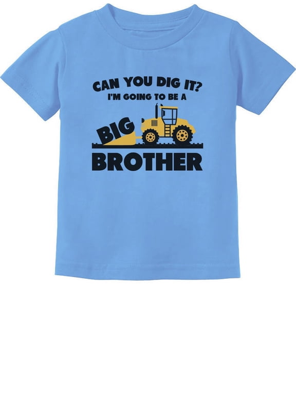 Big Brother Tractor Tstars Toddler's Shirt - Perfect for Pregnancy Announcements - Exciting Sibling Reveal - Boys Themed Tee - Fun Gift for New Big Brother - 18M California Blue