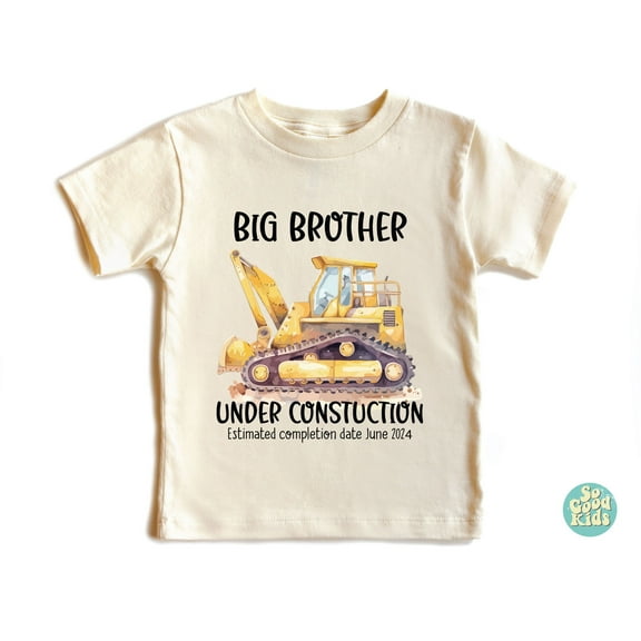Big Brother Tshirt, Brother Under Construction, Big Brother Digger Bodyuit, Pregnancy Announcement, Equipment Kids Shirt, Cute Big Bro Shirt TODDLER SHORT SLEEVE TEE BELLA CANVAS 3001T