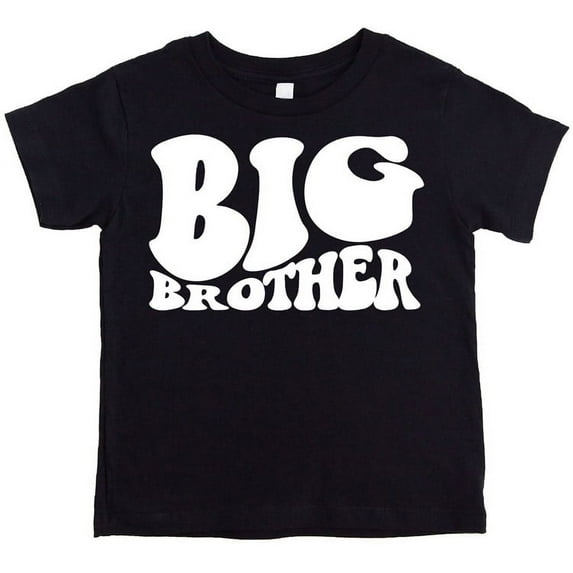 Big Brother Wavy Retro Matching Sibling Outfits Black Shirt 18 Months
