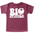 thumbnail image 1 of Big Brother Wavy Retro Matching Sibling Outfits Vintage Burgundy Shirt 4T, 1 of 2