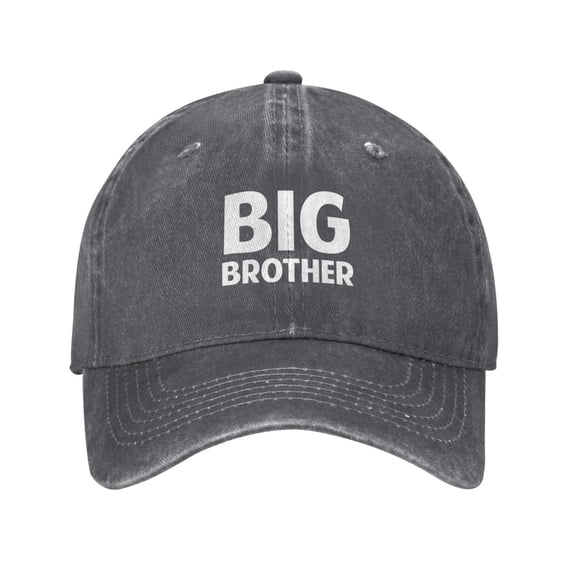 Big Brother White Baseball Cap Vintage Soft Washed Denim,Golf Dad Hat Adjustable Trucker Hats for Men Women Unisex Adult,Deep Heather