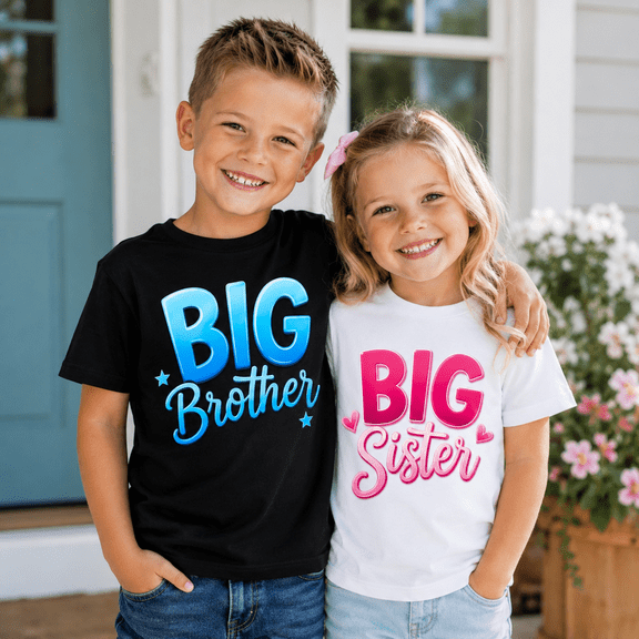 Big Brother and Big Sister Shirt, Matching Family Shirts, Brother Sister Outfit, Sibling Gift, Birthday Gift for Sister and Brother