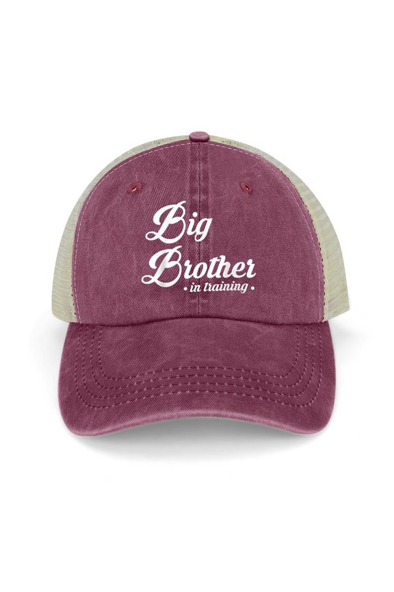 Big Brother in Training Wine Red Hat Adjustable Funny Fashion Unisex Baseball Cap for Men Women