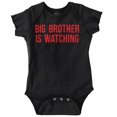 thumbnail image 1 of Big Brother is Watching Funny Lil Bro Romper Boys or Girls Infant Baby Brisco Brands 12M, 1 of 6