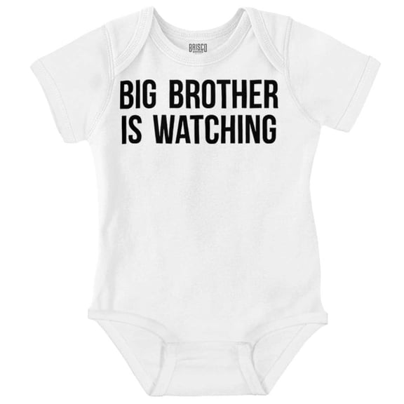 Big Brother is Watching Funny Lil Bro Romper Boys or Girls Infant Baby Brisco Brands 18M