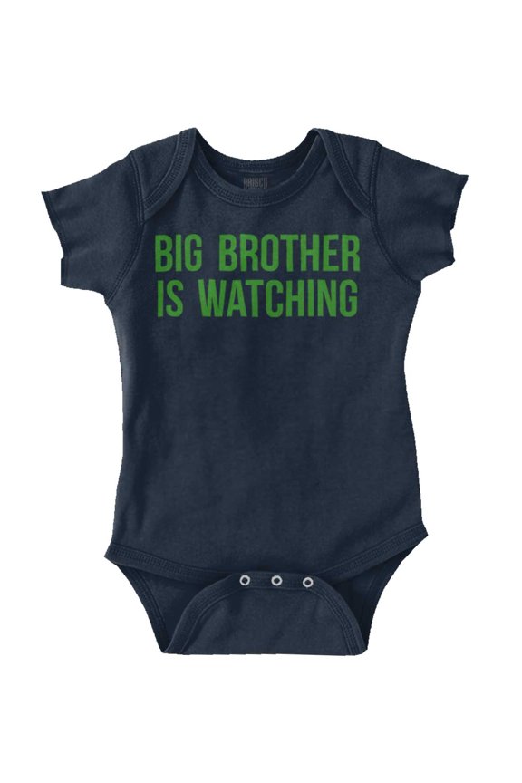 Big Brother is Watching Funny Lil Bro Romper Boys or Girls Infant Baby Brisco Brands 24M