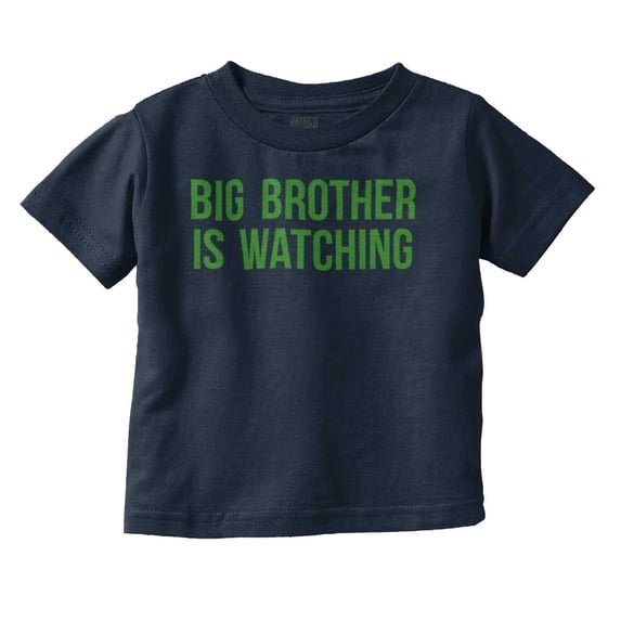 Big Brother is Watching Funny Lil Bro Toddler Boy Girl T Shirt Infant Toddler Brisco Brands 4T