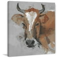 thumbnail image 1 of "Big Brown Cow" Painting Print on Wrapped Canvas, 1 of 7