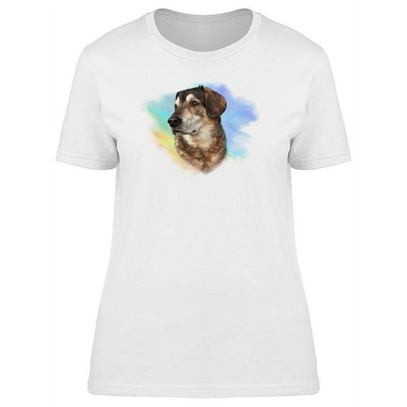 Big Brown Doggraphic Art T-Shirt Women -Image by Shutterstock, Female x-Large