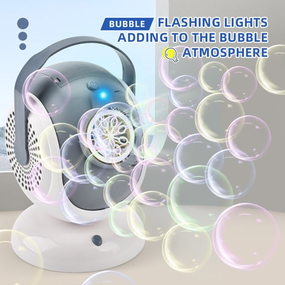 Big Bubble Machine - Automatic Bubbles Blower , - 360° Oscillation & 75° Adjustment, Bubble Toys with LED Light -Easter, Outdoor, Birthday, Party Use
