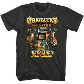 Big Buck Hunter Reloaded Arcade Men's T Shirt (Charcoal, AdultS)