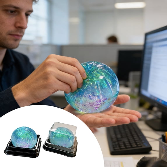 Big Bun Squeeze with Bamboo Steamer -Stress Relief Sensory Ball for Adults & Kids, Anxiety Relief Fidget Toy, Soft Squeeze Decompression Dough