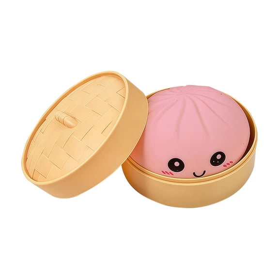 Gcvizuso Big Bun Stress Relief Ball with Box, Large Sensory Squeeze Ball, Super Soft Decompression Dough with Slow Rising, Calming Gadget for Desk
