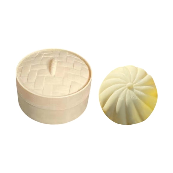 Big Bun Toys, Simulated Steamed Bun Squishy Toys, Dumpling Squishy, Adults Squeeze Toys, Steamer Basket with Lid Stress Relief Sensory Toys