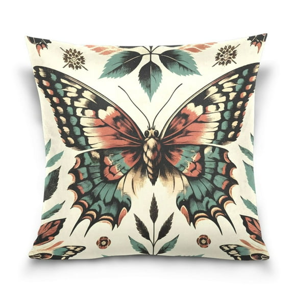 Big Butterfly Throw Pillow Covers Couch Pillowcases Decor for Bed Sofa 18" x 18"