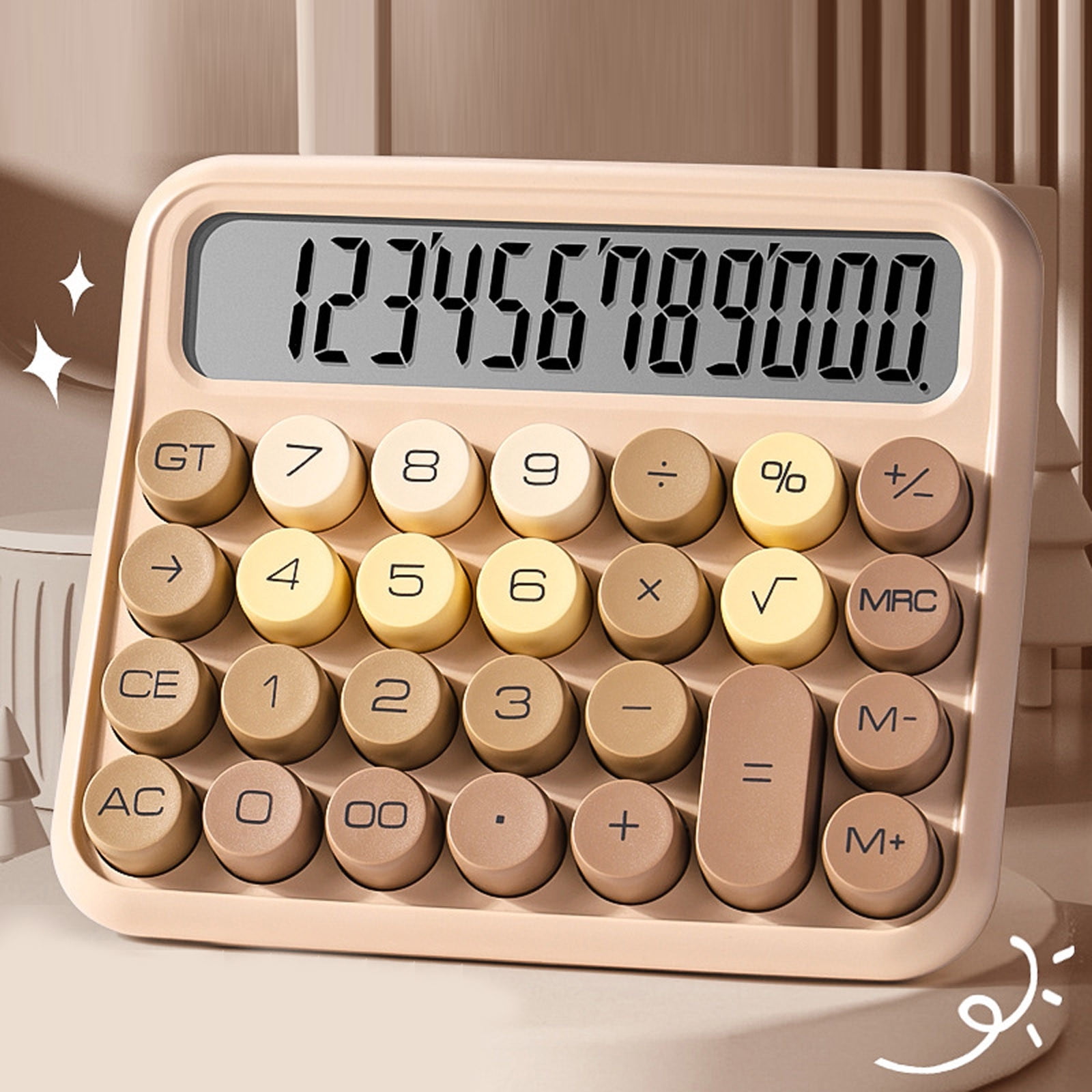 Big Button Calculator - Cute Desktop Calculator with Large LCD Display, for Everyday Use, Office Work, and Home Decor