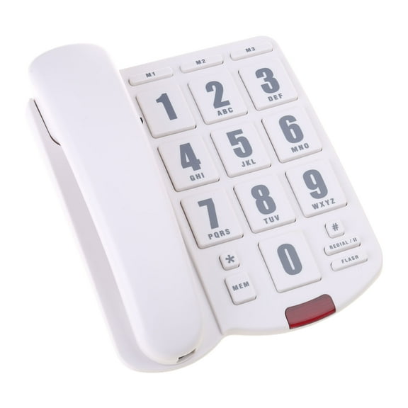Big Button Landline Phone Desktop Telephone Loud Ringtone Fixed Home Phone for Elderly and Visually Impaired PK3000