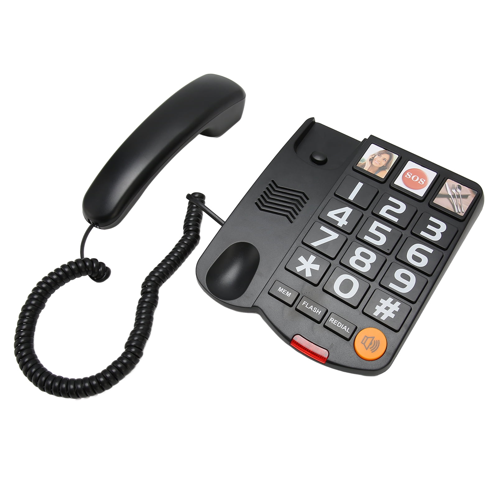 Big Button Phone, Corded Senior Phone, Multifunction One Touch Dialling Hands Free Large Volume