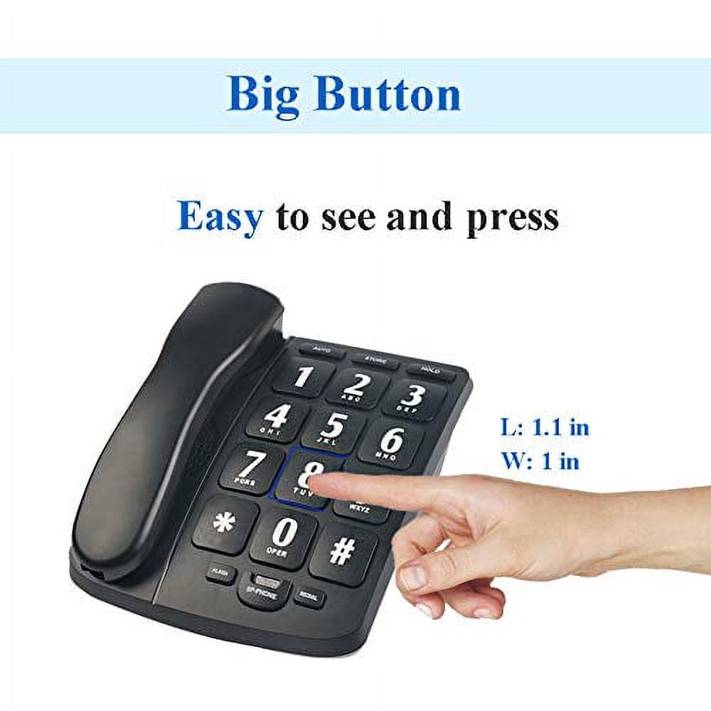Big Button Phone for Elderly, HePesTer P02 Amplified Corded Phone for