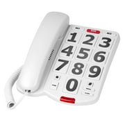 Big Button Phone for Seniors, Landline Corded Phone for Elderly, Adjustable Volume Large Key Wired Telephone for Visually Impaired/Hearing Damage Old People, Extra Loud Ringer