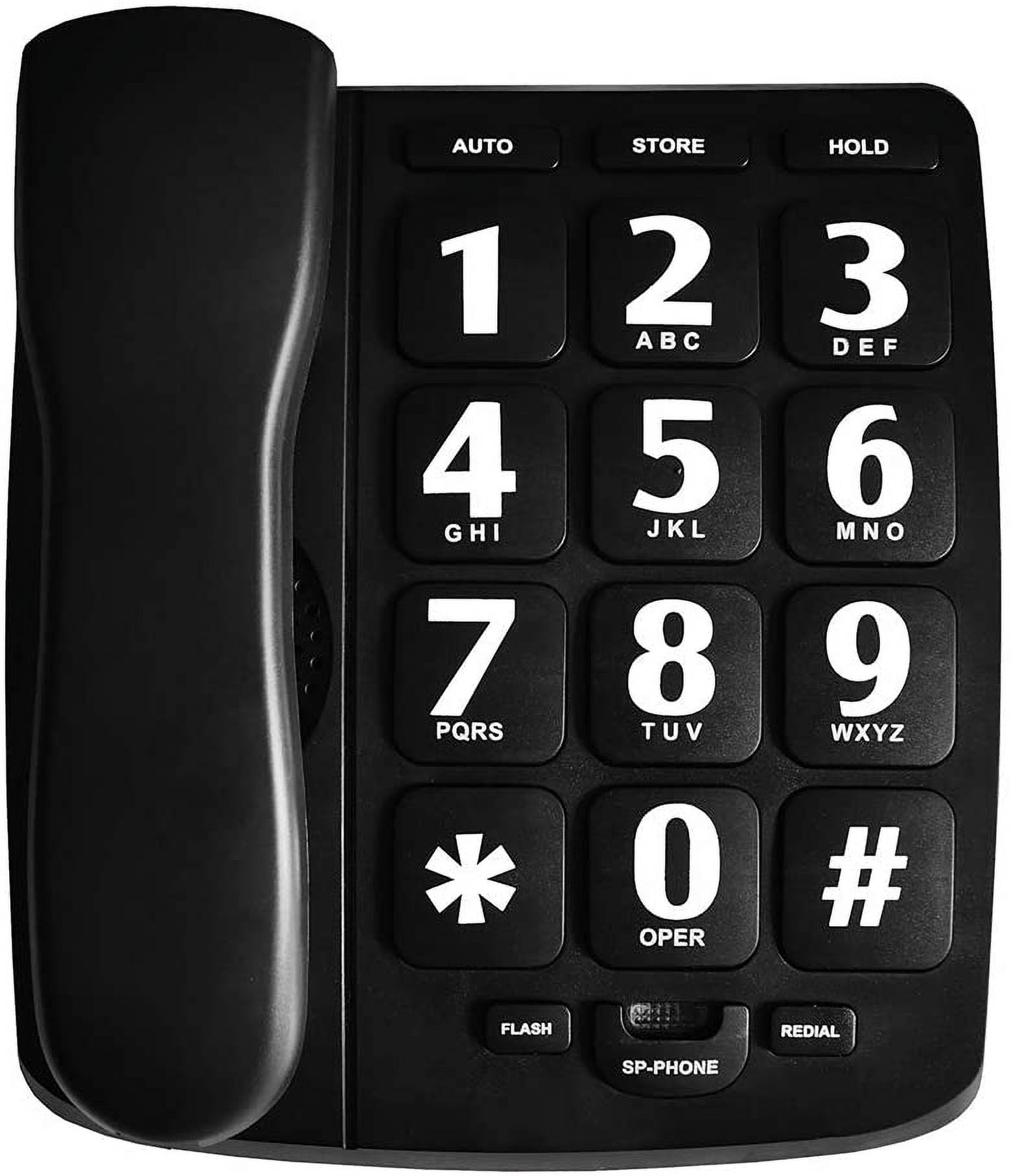 Big Button Phone for Elderly, P02 Amplified Corded Phone for and