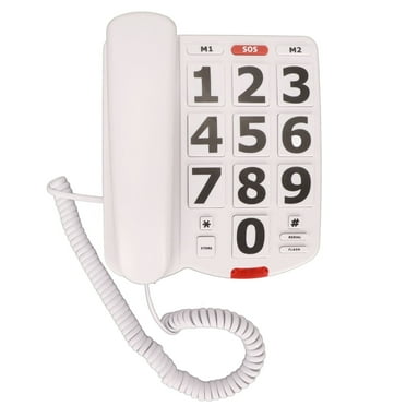 Big Button Phone for Seniors, Corded Big Button Phone Landline Corded Phone Adjustable Volume Wired Telephone for Elderly, Hearing Damage