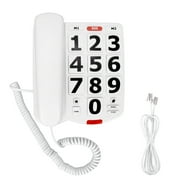 Big Button Phone for Seniors, Corded Big Button Phone Landline Corded Phone Adjustable Volume Wired Telephone for Elderly, Hearing Damage