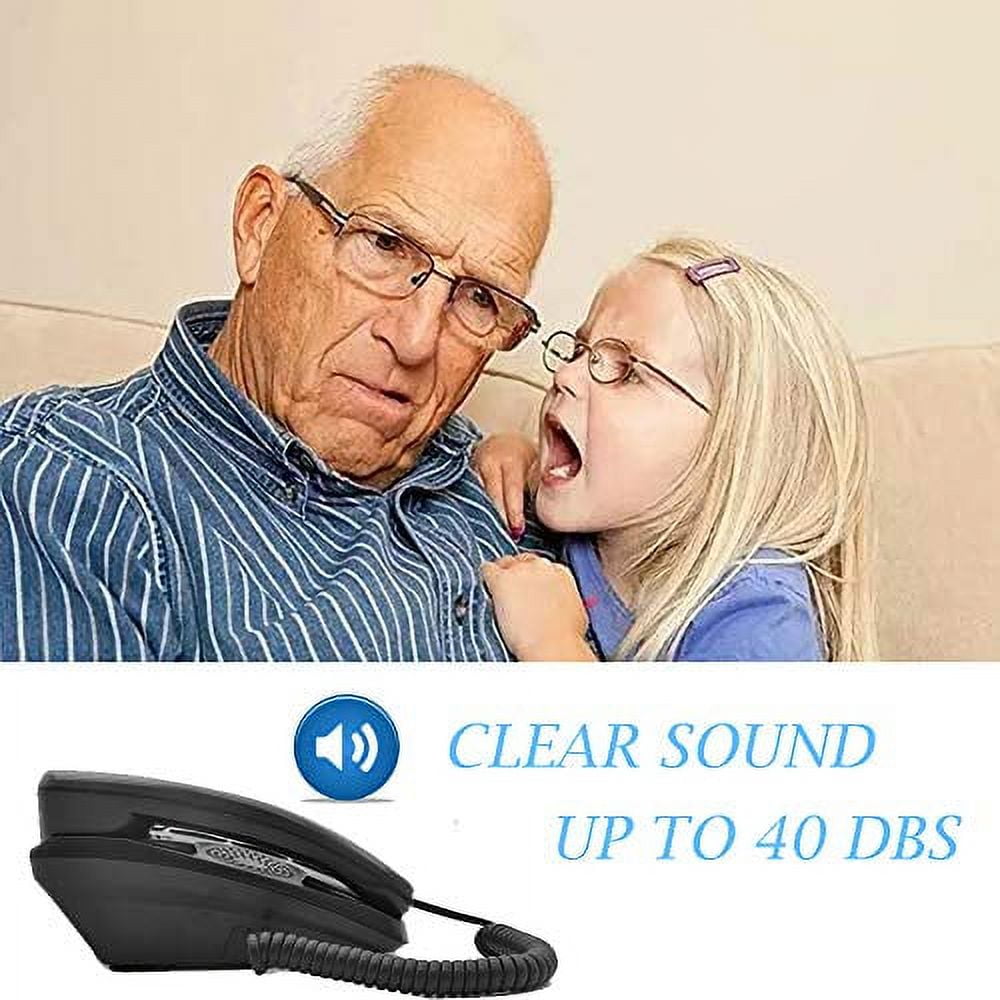 Big Button Phones for Seniors, Amplified Corded Phone for Hearing