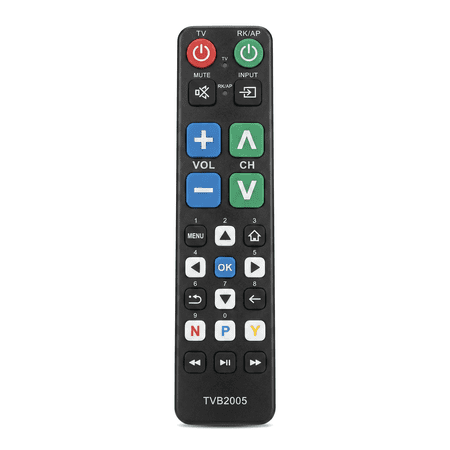 Big Button Universal TV Remote Control for LG, Samsung, Sony, TCL, Hisense, Philips, Apple, Roku & More, Quick set up, Controls TV & Cable Box, IR Learning Function, Large Buttons for Seniors