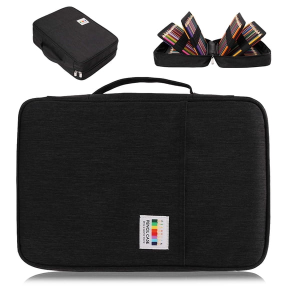 Big Capacity Colored Pencil Case Organizer 304 Slots Pen Holder Waterproof Storage Pouch Gel Marker Pen Bag Box for Cosmetic Brush Pencils & Gel Pen for Artist (Purple Pink Rose)