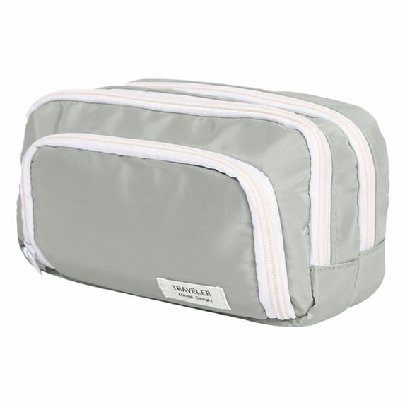 Big Capacity Pencil Case 3 Compartments Large Pencil Pouch Pen Bag Pencil Box Holder Organizer Simple Storage Aesthetic Stationery Cosmetic for Adults Men Women Office Essentials