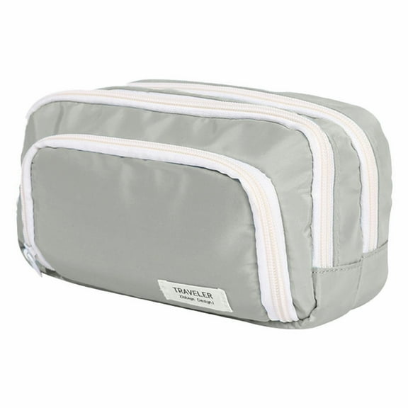 Big Capacity Pencil Case 3 Compartments Large Pencil Pouch Pen Bag Pencil Box Holder Organizer Simple Storage Aesthetic Stationery Cosmetic for Adults, Office Essentials (Green) 8.26x3.54x5.9"