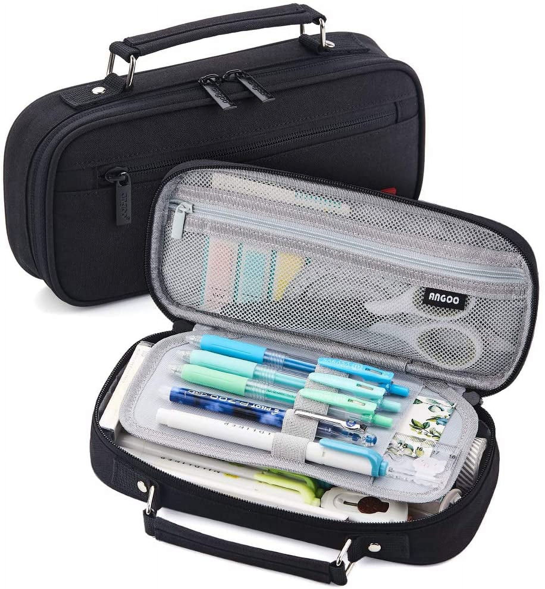 Large Pencil Case Big Capacity 3 Compartments Pencil Pouch for Teen Boys  Girls School Students 