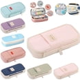 thumbnail image 1 of Big Capacity Pencil Pen Case Bag with Zipper Office College School Storage Large Capacity Bag Pouch Holder Box Organizer Colorful,Light pink, 1 of 5