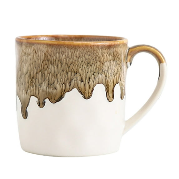 Ceramic mug 330ml household water cup breakfast cup, large-capacity office afternoon tea cup